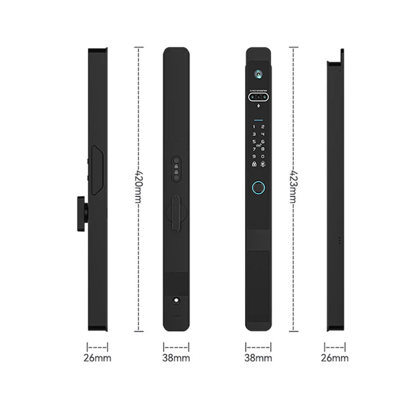Villa Home Business Office Z1 PRO MAX 3D Face Recognition Camera  Peephole Virtual Intercom Biometric Digital Fingerprint TUYA APP Smart Door Lock 7 Ways to Unlock the Door Home Smart Life Accessories Security Supplies