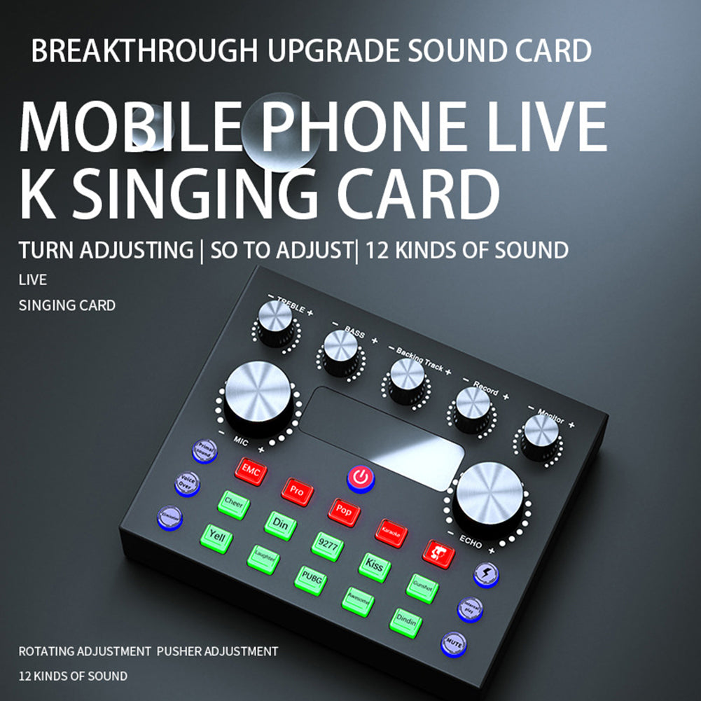 NEW Professional V8S Audio Mixer with Voice Changer, Podcast Mixer, Sound Card for Phone Gaming Karaoke Studio Live Streaming Podcast Supplies