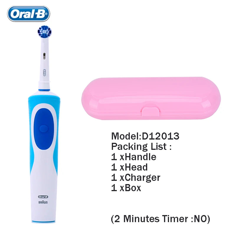 Original Oral-B Set Vitality 2D Electric Toothbrush Rechargeable Smart Teeth Whitening with Replacement Tooth Brush Heads Oral B Nozzles Women Men Oral Hygiene Accessories Personal Care Supplies