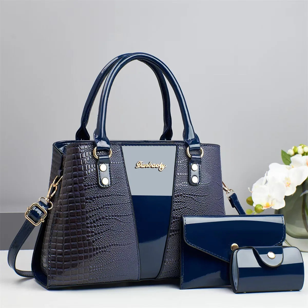 10 Colors NEW Fashion 3 PCS Set Large Capacity Luxury Messenger Handbags Good Quilted Leather Designer Women's Shoulder Bags Evening Party Office Lady  Bags Women Apparel Accessories
