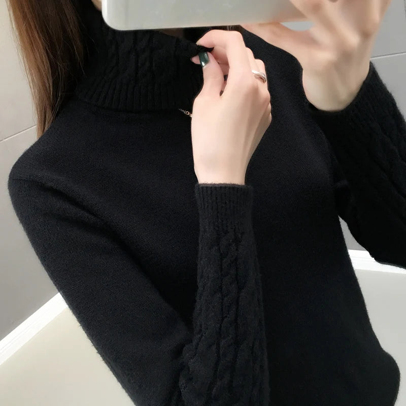 S-XL 4 Colors Women Sweater Turtleneck Pullovers Autumn Winter Sweaters New Arrival Long Sleeves Thick Warm Female Sweater