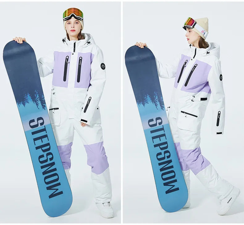 NEW Arrivals 8 Colors  Winter Outdoor Windproof Waterproof Warm Snowboard Double-Board Women Men's One-piece Ski Suit Ski Jacket Ski Pants Jumpsuit Snowmobile Ski Center Suit Winter Sports Apparel Clothing Supplies