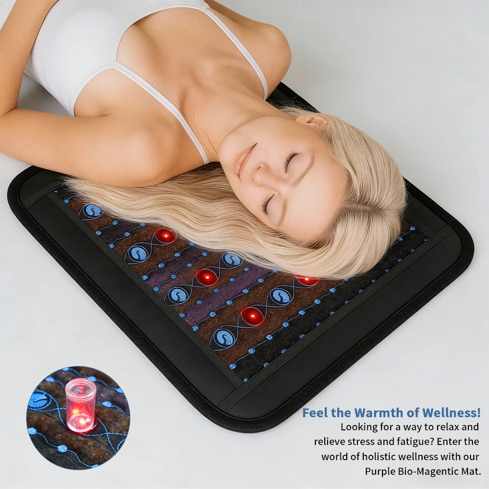 NEW 45*45cm Amethyst Soft Heating Mat Cushion Yoga Pad Natural Jade Heated Seat Electric Mattress Pain Relief Anti-Stress Mat UK/AU/EU/US Plug with Remote Control Health Care Relaxation  Supplies