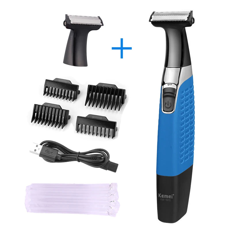 Full Set Original Kemei 1910 Rechargeable Electric Shaver Beard Shaver Electric Razor Body Trimmer Men Shaving Machine Hair Trimmer Face Care Full Body Epilator