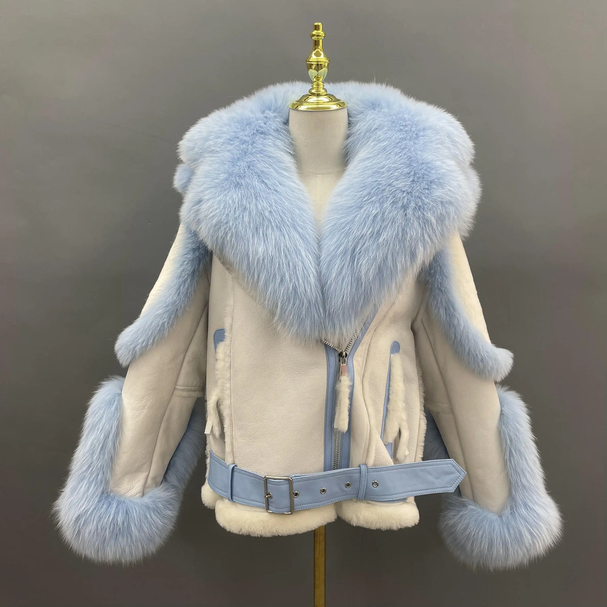 BEST PRICE S-2XL 8 Colors or Custom Color Design Natural Fox Fur Trim Coat Big Real  Fox Fur Collar Hooded Outerwear Jackets Women Sheepskin Leather Shearling Jacket Ladies Luxury Apparel Supplies