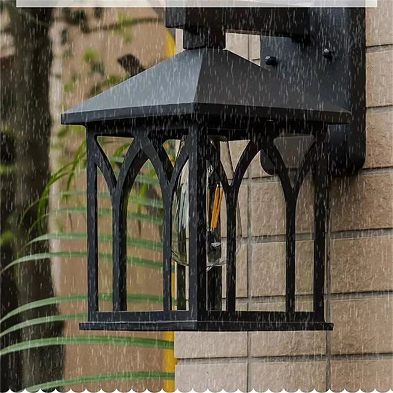 Home Outdoor Black Light LED Classical Aluminum Waterproof for Home Balcony Decoration Retro Wall Sconces Lamps