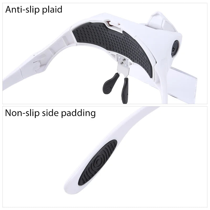 Full Set Lash Magnifying Glass 5 Lens USB With LED Light Lamp Adjustable Headband Eyelash Extension Tools False Lashes Make-Up Jewelry Accessories