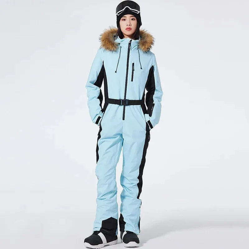 8 Colors S-2XL Customizable Size Professional Alpine Skiers Fur Hooded Women's Slim Ski Pants Waterproof Breathable Windproof Winter Outdoor Mountain Snowboard Insulated Clothes