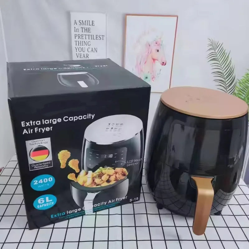 Multifunctional Air Fryer De 6L Electric 240V Pizza Sliver Crest Electric Oven Making Commercial Home  Electric Deep Fryer Machine Household Appliances