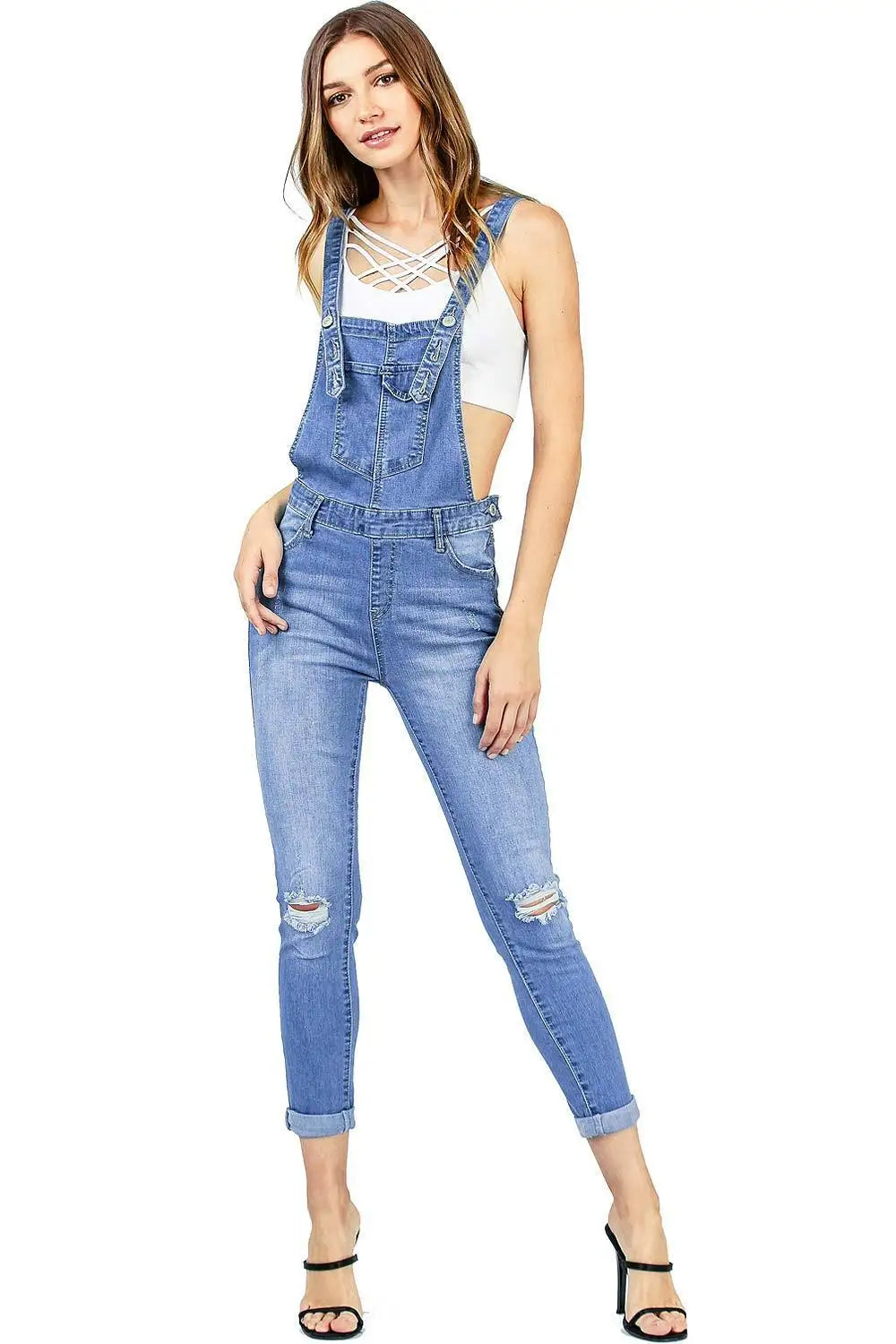 NEW Arrivals Spring Autumn Denim Jumpsuit Women Jeans Pants Rompers Casual Hole Overalls Trousers Female High Waist Slim Denim Jeans Pencil Pants