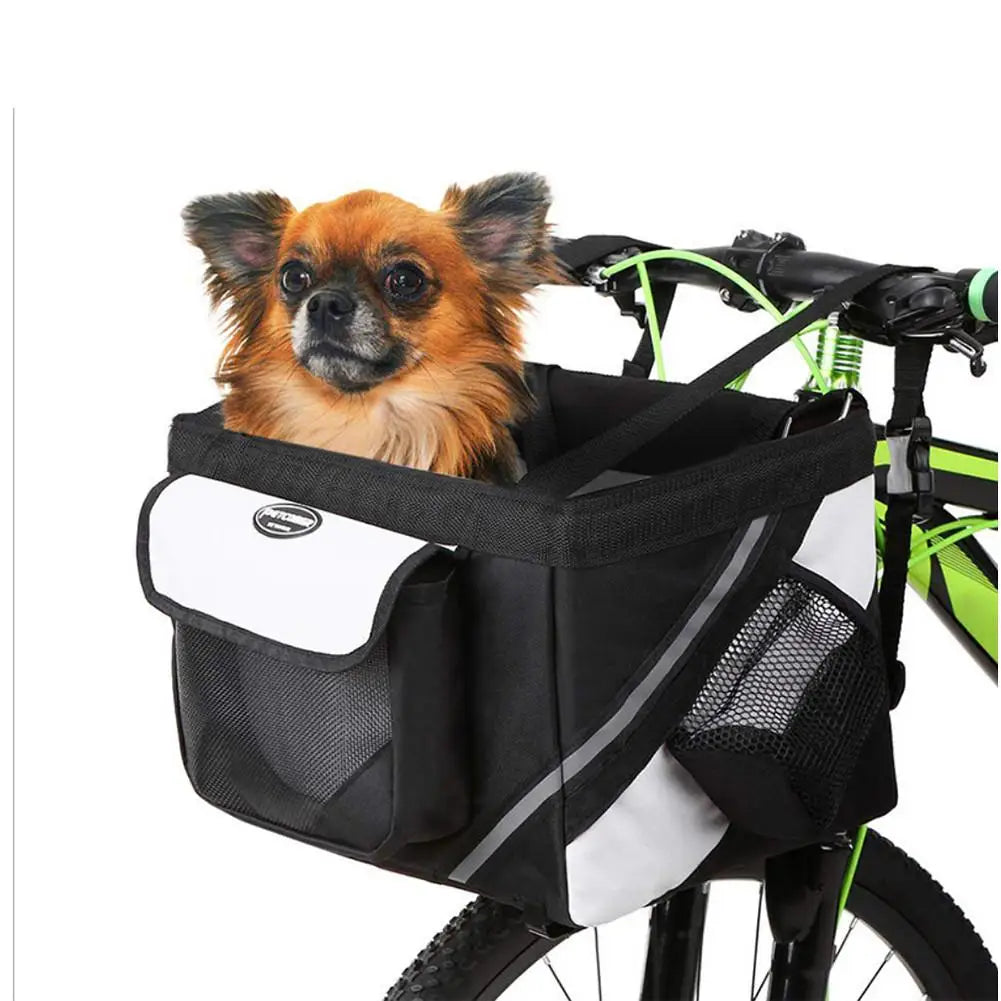 Outdoor Pet Bags Bicycle Dogs Baskets Puppy Cat Car Bike Handlebar Front Basket Small Cat Dog Carrier For Travel Shopping