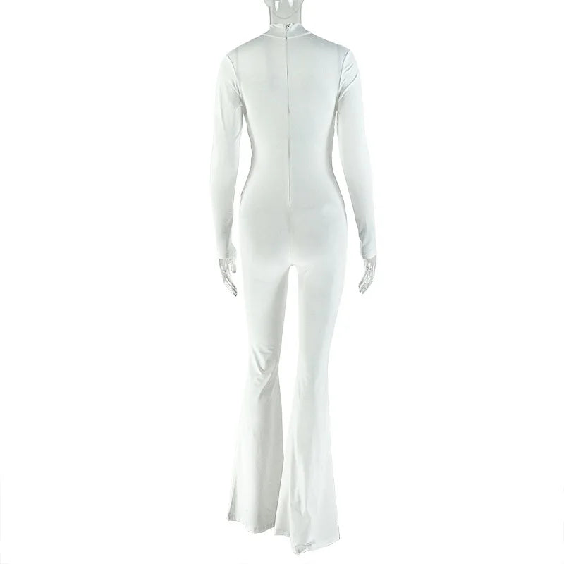 NEW Arrivals Sexy Fashion Spring Autumn Summer Women Clothing Boutique Long Sleeve Cut-Out Style One Piece Ladies Wide Leg Jumpsuit Ladies Sexy Apparel Supplies