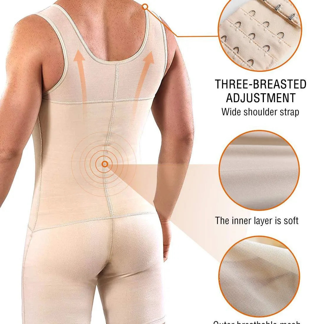 S-3XL Plus Size Black/Skin Color Men's Custom Shapewear Butt Lifting Bodysuit SU729# Male Slimming Full Body Shapewear Open Crotch Male Tight Shaping Underwear