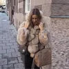 10 Colors S-4XL Plus Size Women's Winter Warm Faux Fur Jacket with Hat Splicing Jacket Faux Fur Hooded Jacket Top Quality Snow Boots Outerwear Jackets Women Winter Apparel Supplies
