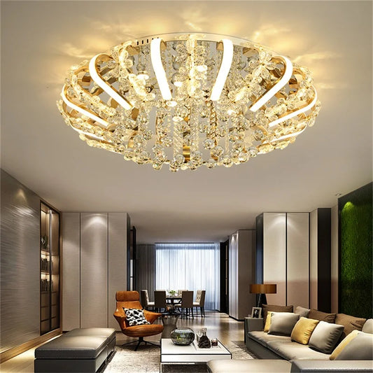 NEW Home Villa Luxury Ceiling Chandelier Creative Lights Ceiling Contemporary Gold  Crystal Lamp Fixtures LED for Home Living Bed Room