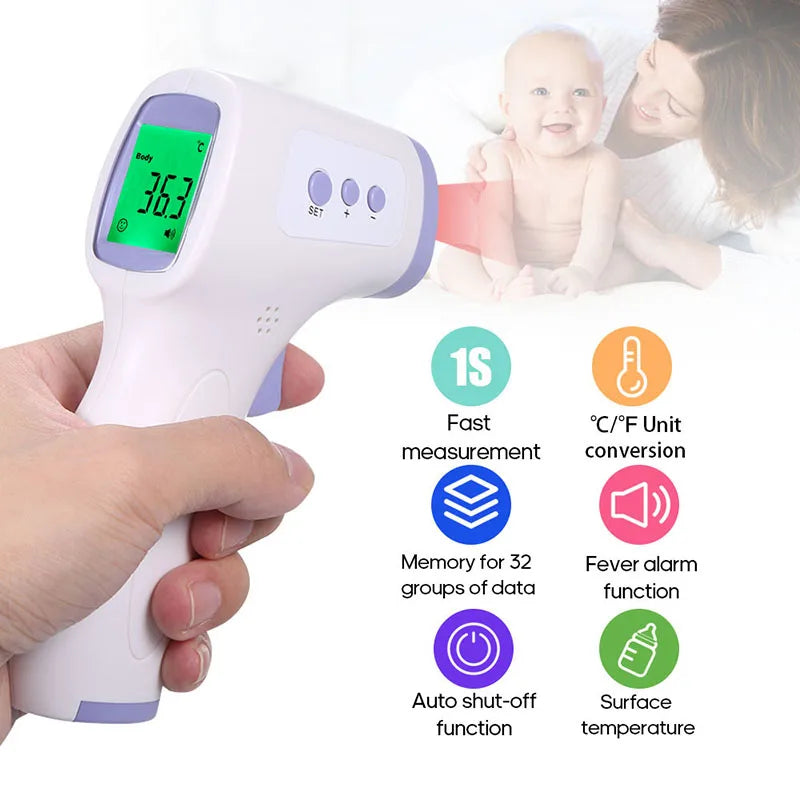 NEW Arrivals Human Body Family Thermometer Fever Health Monitoring Forehead Temperature Digital Display Medical Accessories Hand-Held Infrared Temperature Gun Health Care Products