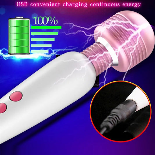 Female Strong Power Dildo Vibrator USB Rechargeable Sex Massage Stick Vagina Stimulation Toys Clitoris Stimulator Sexy Products