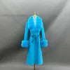 Boutique Gala HOT SALE 15 Colors Cashmere With Natural Real Fox Double Sided Sheep Wool Fur Coat With Real Fox Collar Winter Warm Custom Cashmere Outerwear Coat Evening Business Party Prom Celebrity Clothes