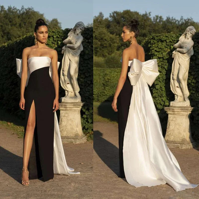 Mother of Bride Top Quality Banquet Wedding Guest Evening Prom Party Birthday Host Temperament Tube Top Bandage Light Luxury Evening Dress Maxi Long High Slit Mermaid Gowns Ladies Formal Clothing Supplies