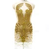 18 Colors One Size (86x45cm) Women's Luxury Rhinestones Crystal  Bodice Appliques Crystal Panel Celebrities Dress Wedding Guest Party Prom Sexy Evening Party Mini Gown Ladies Luxury Clothing Supplies