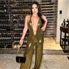 NEW Arrivals Spring Summer Women's Dew Back Hanging Neck Golden Jumpsuit Evening Party Night Clubwear Sexy Bodycon