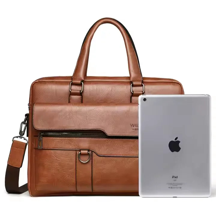 NEW Arrivals Brown/Black Color Men Briefcase Bag High Quality Professional Business PU Leather Shoulder Messenger Bags Office Handbag Laptop Bags