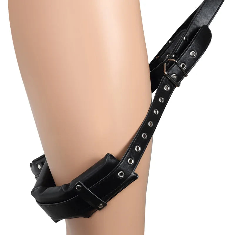 Black/Red Color Set BDSM Bondage Restraints Sex BDSM Kit Adult Sex Eye Mask Thigh Restraint Sling Legs Binding Puttee Leather Suit Sex Toys Accessories Adults Sex Games Supplies