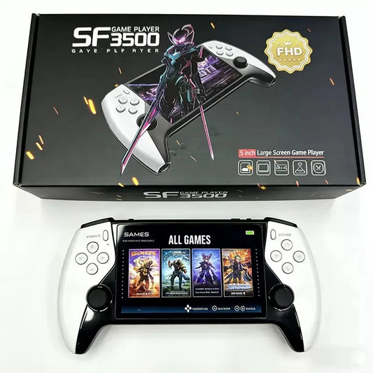 SF3500 5" FHD Retro Handheld Video Games Console 64GB 20000+ Classic Games TV-Out Portable Gaming Wi-Fi Player Controller