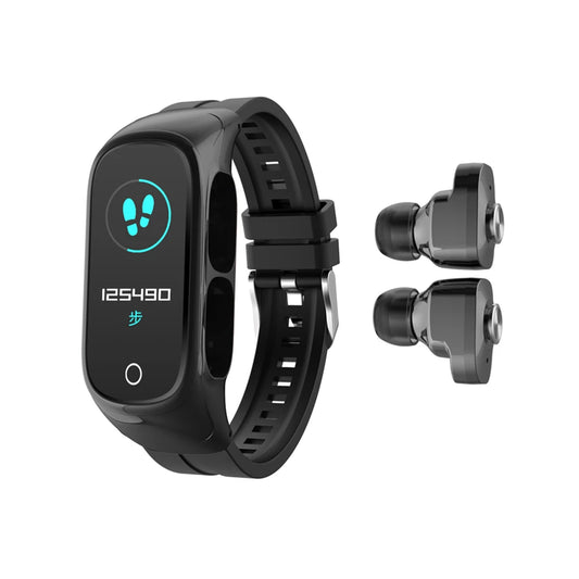 NEW Set 15 Functions Touch Screen APP Control Android + IOS N8 Smart Watch + Headset 2 in 1 Waterproof Intelligent Earphone Bracelet Fitness Watch With Earbuds Wireless Smartwatch Outdoor Running Sport Activities