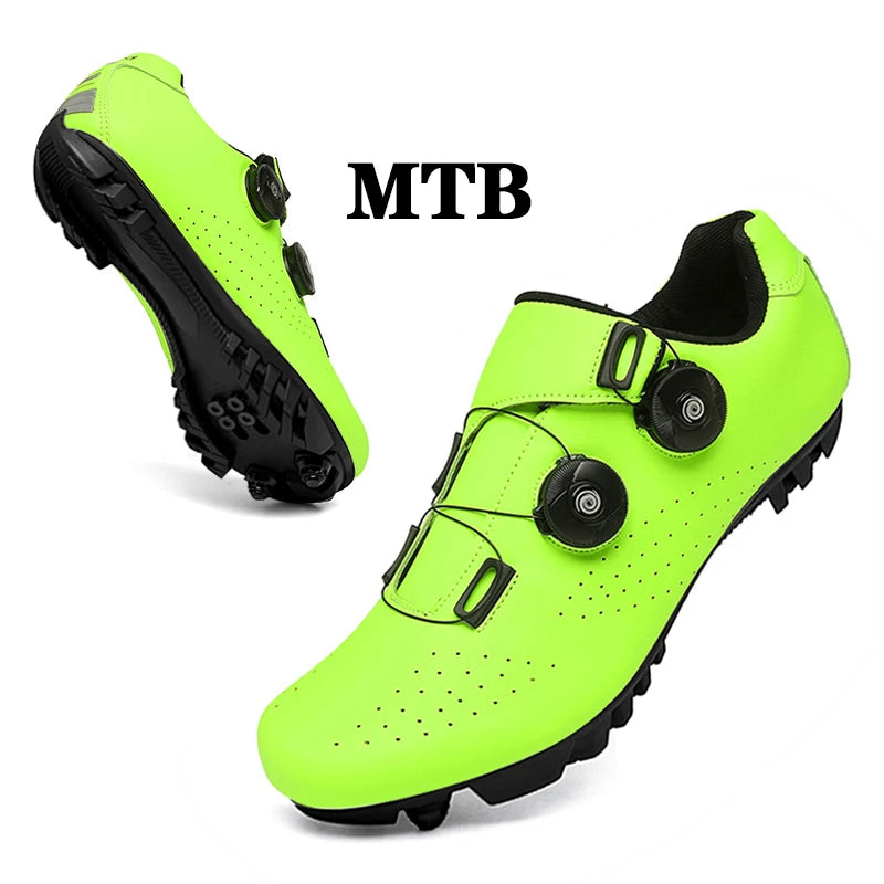 NEW 4 Colors Customizable Outdoor Mountain Bike Cycling Shoes Waterproof Carbon Breathable Casual Road Bicycle Shoes Colorful Reflective Women Men Sports Shoes