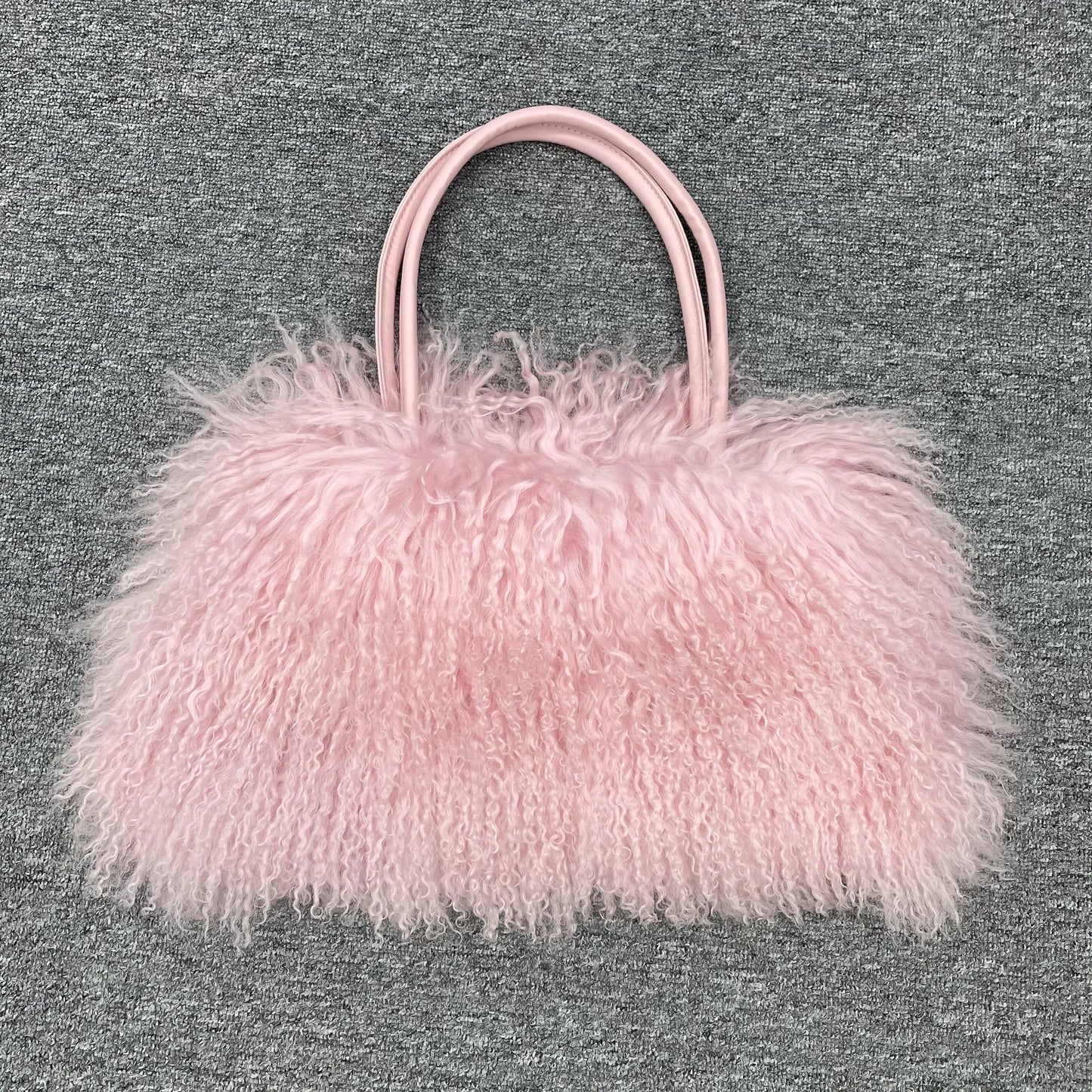 10 Colors 100% Real Sheep Fur Women's Shoulder Bag Mongolian Lamb Fur Bag Fashion Genuine Fur Women's Large Capacity Bag Ladies Luxury Apparel Accessories