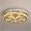 Italian Modern Simple LED Crystal Ceiling Light Stainless Steel Base Square Fixture Color Change Remote Control for Home Villa Bedroom Living Room Hotel Use Lighting Supplies