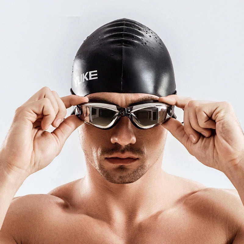 Men Swimming Shorts Waterproof Competition Swim Equipment Goggles with Ear-plug Cap Case Trunks Briefs Swimwear Half Pants