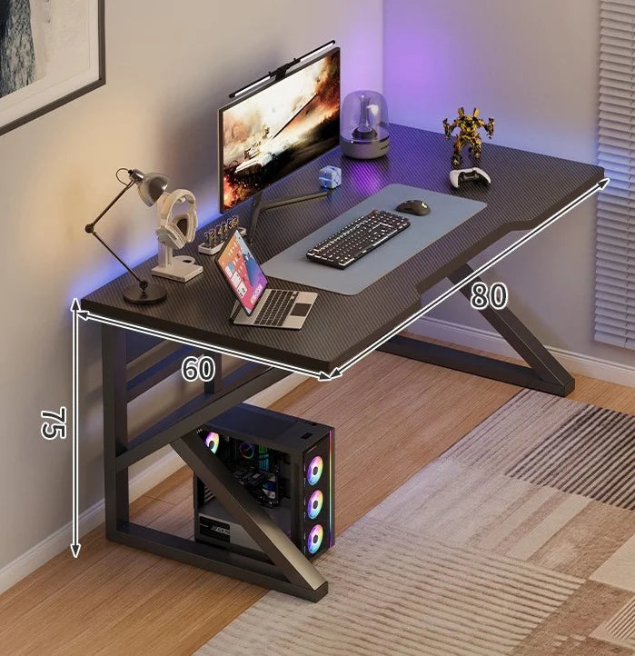 NEW Modern Design Gaming Desk for Home Use with Storage Shelf, Simple Computer Office Desk for Bedroom Study and Writing Home Office Furniture Supplies