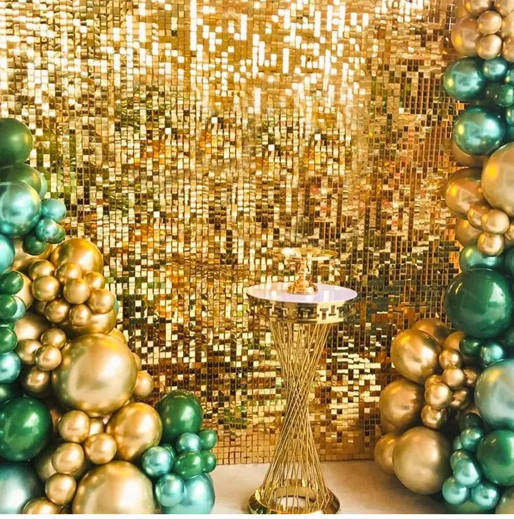 2 Pack Party Glitter Curtain Backdrop Decorations Silver Rose Gold Laser Party Curtain for Birthday Wedding Party Background