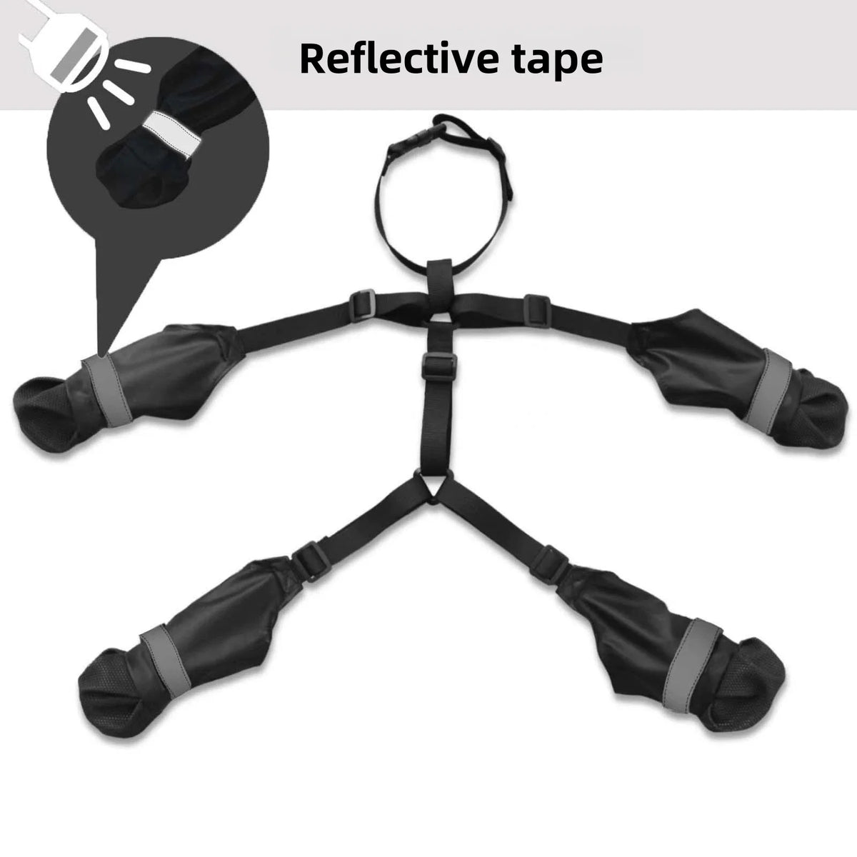 Xs-2XL Large Size Waterproof Four-Season Anti-Dirty  Dog Reflective Tape Boots New Breathable Outdoor Pet Supplies Teddy Style Dog Shoes With Straps