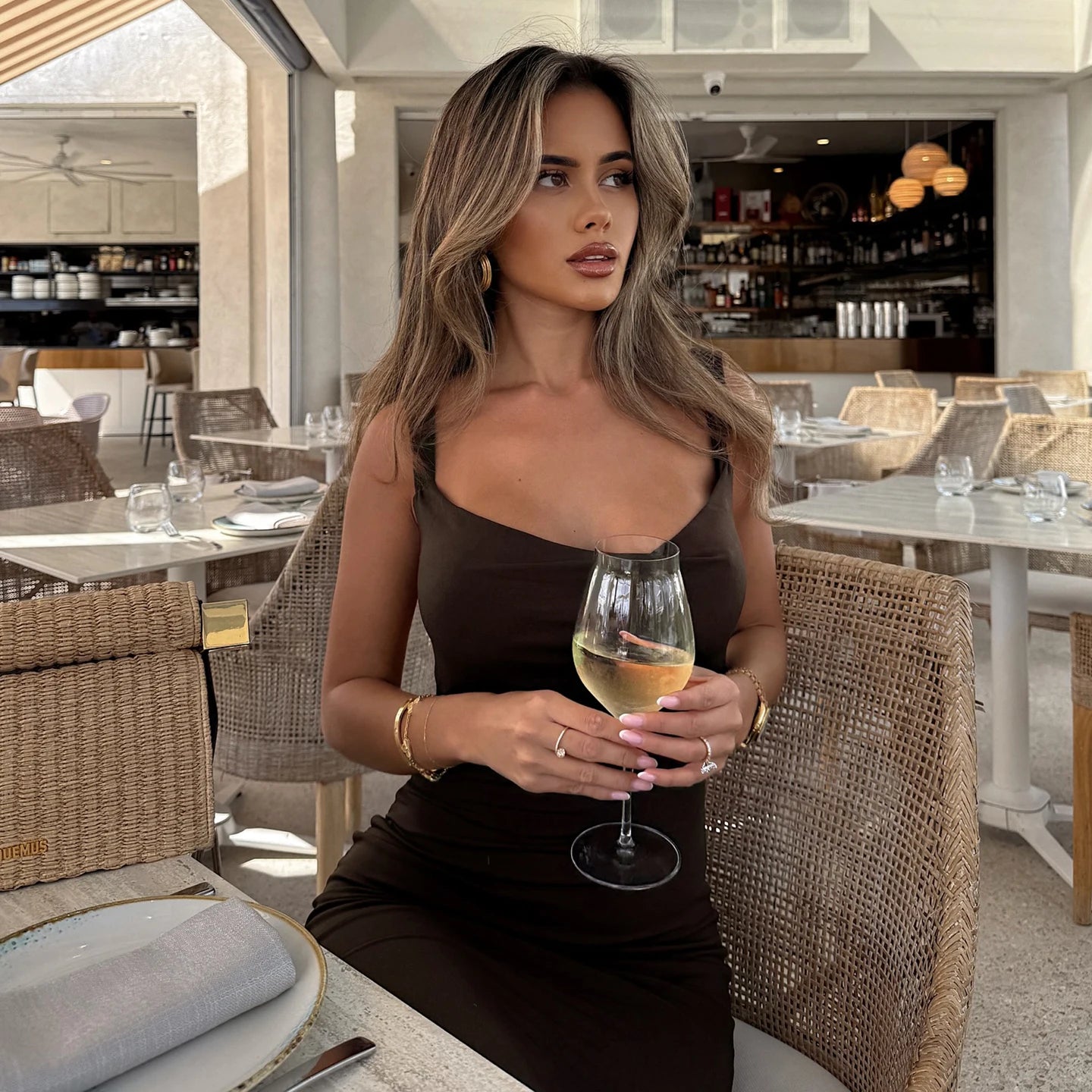 NEW Women's Sexy Draped Neck Square Neck Sleeveless Backless Slim Fishtail Dress Sexy Elegant Vacation Evening Beach Party Simple Solid Color Floor-Length Night Clubwear Maxi Dress