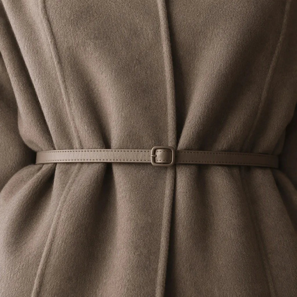 S-4XL Women's Handmade Wool Blend Overcoat Detachable Stand Collar Full Sleeve Covered Button Closure Solid 850g Winter Outerwear Women's Clothing Supplies