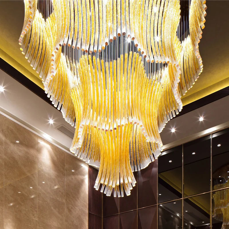 HOT SALE Villa Home Living Room Staircase  Luxury K9 Crystal LED Art Chandelier Hotel Bar Lobby Villa Exhibition Hall Shopping Mall and Hotel Non-Standard Creative Art Decoration Luxury Lighting Supplies