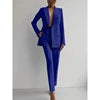 Boutique HOT SALE New Italian Fashion S-2XL 8 Colors Casual Career Double Breasted Long Sleeve Suit Jacket Long Pants Women's Luxury Blazer Top Quality Office Lady Business Dinner Suit Ladies Clothing Supplies.