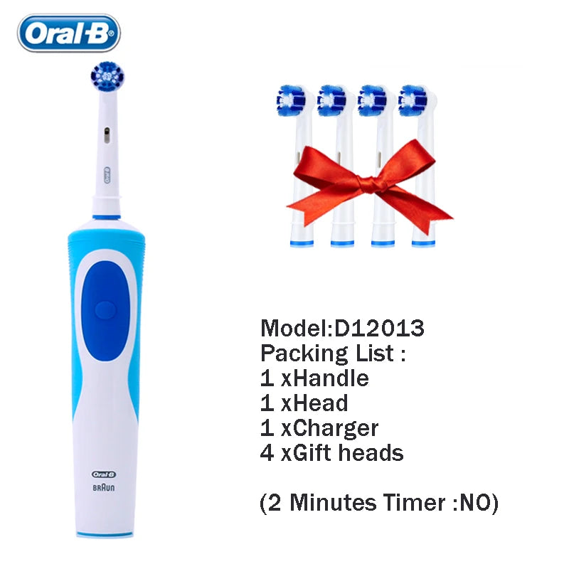Original Oral-B Set Vitality 2D Electric Toothbrush Rechargeable Smart Teeth Whitening with Replacement Tooth Brush Heads Oral B Nozzles Women Men Oral Hygiene Accessories Personal Care Supplies