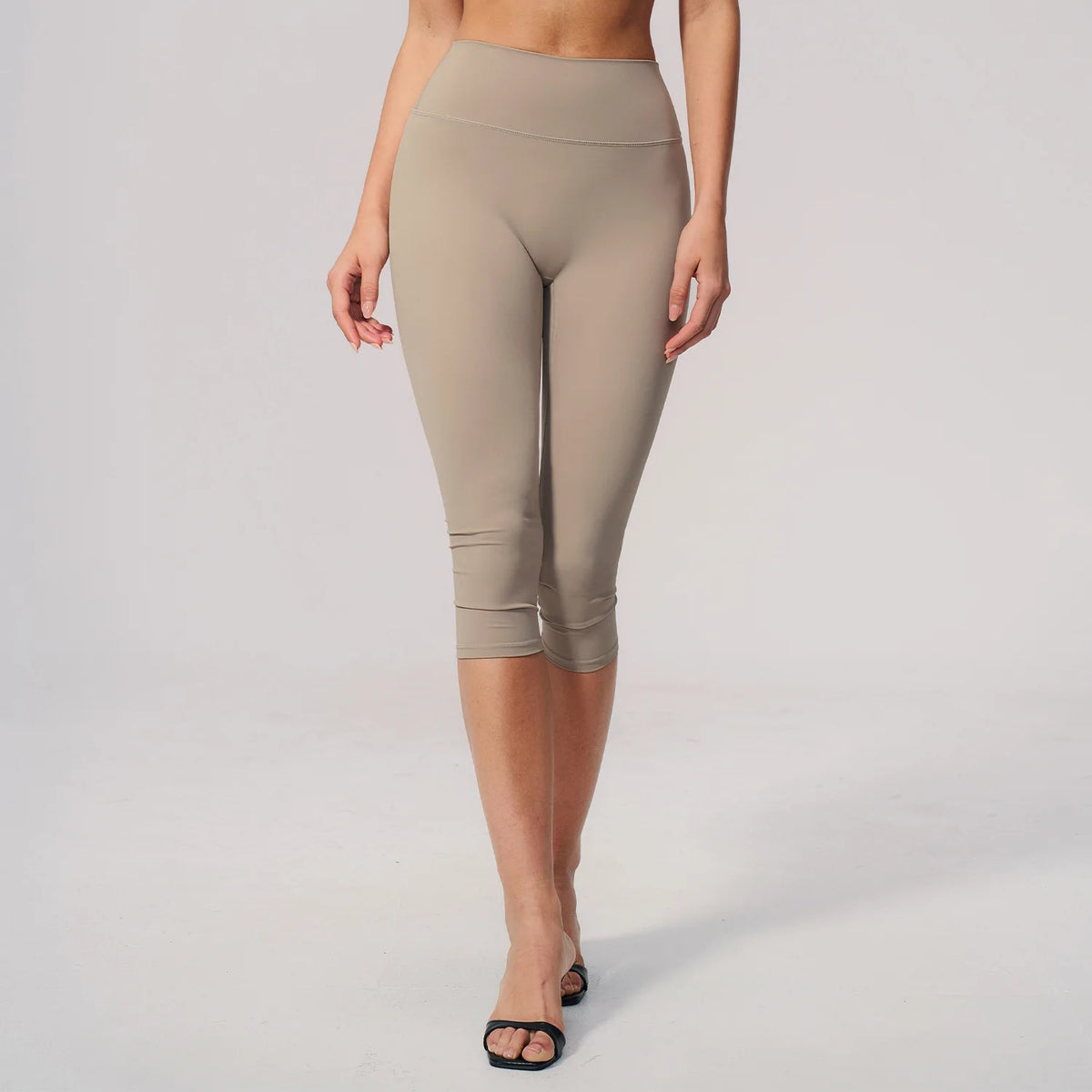 20 Colors S-XL Women's NEW  Brushed Yoga Capri Pants High Waist Elastic Waist Solid Slim Breathable Quick Dry Sweat-Wicking Knee  Outdoor Running Gym Fitness Women Sports Clothing