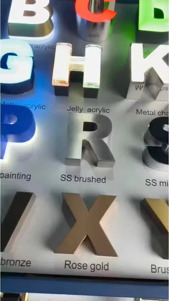 NEW Set Home Business Shops Office NEON LED Sign Remote Control  Board Design Samples Acrylic/Metal/Stainless Steel  Sign Board Samples Light Sign Sample Box Professional Lighting Supplies