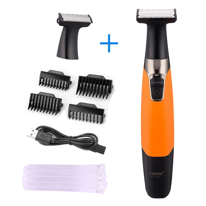 Full Set Original Kemei 1910 Rechargeable Electric Shaver Beard Shaver Electric Razor Body Trimmer Men Shaving Machine Hair Trimmer Face Care Full Body Epilator