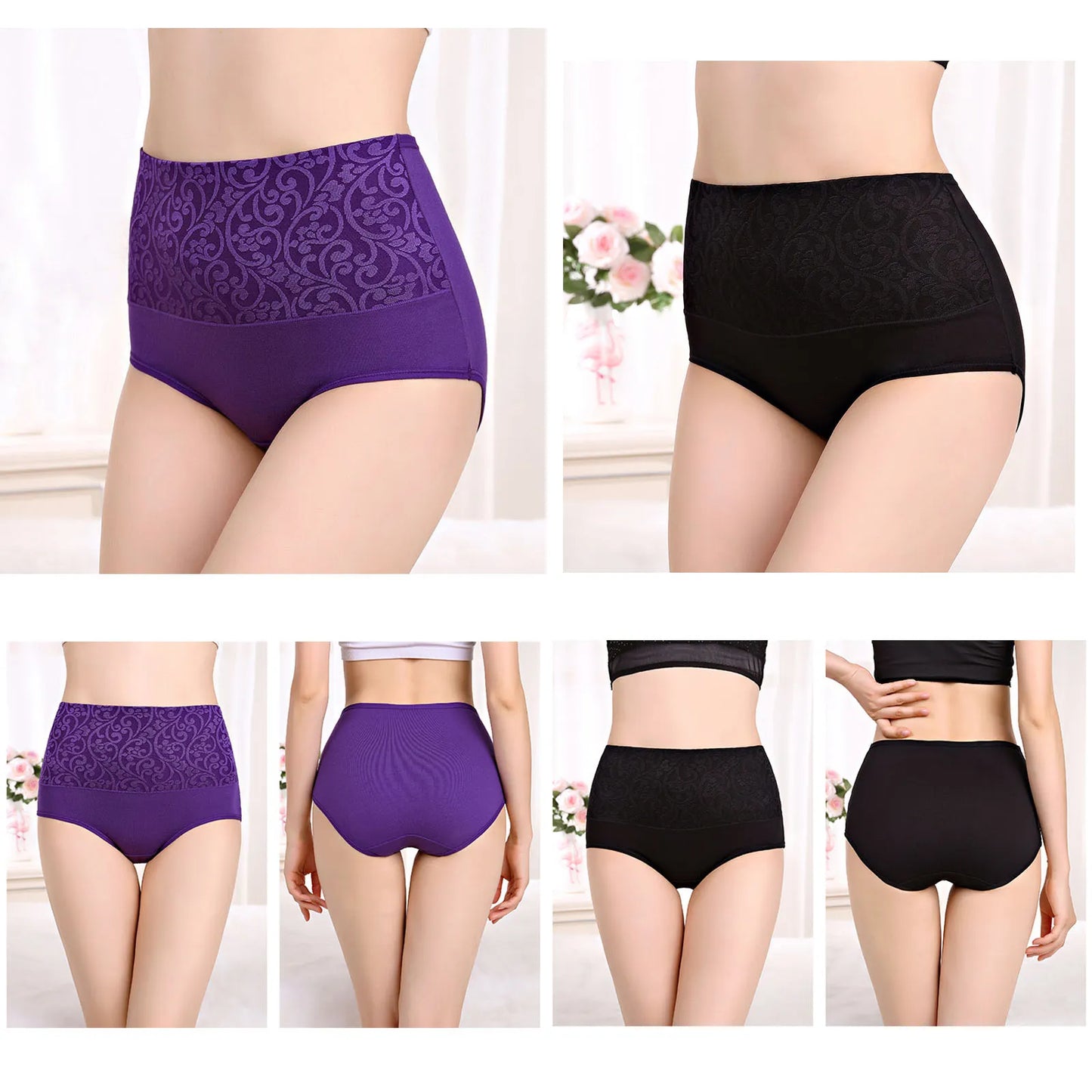 3Pcs Cotton Panties for Women Plus Size Underwear High Waist Abdominal Briefs Female Girl Postpartum Recovery Panties Women's