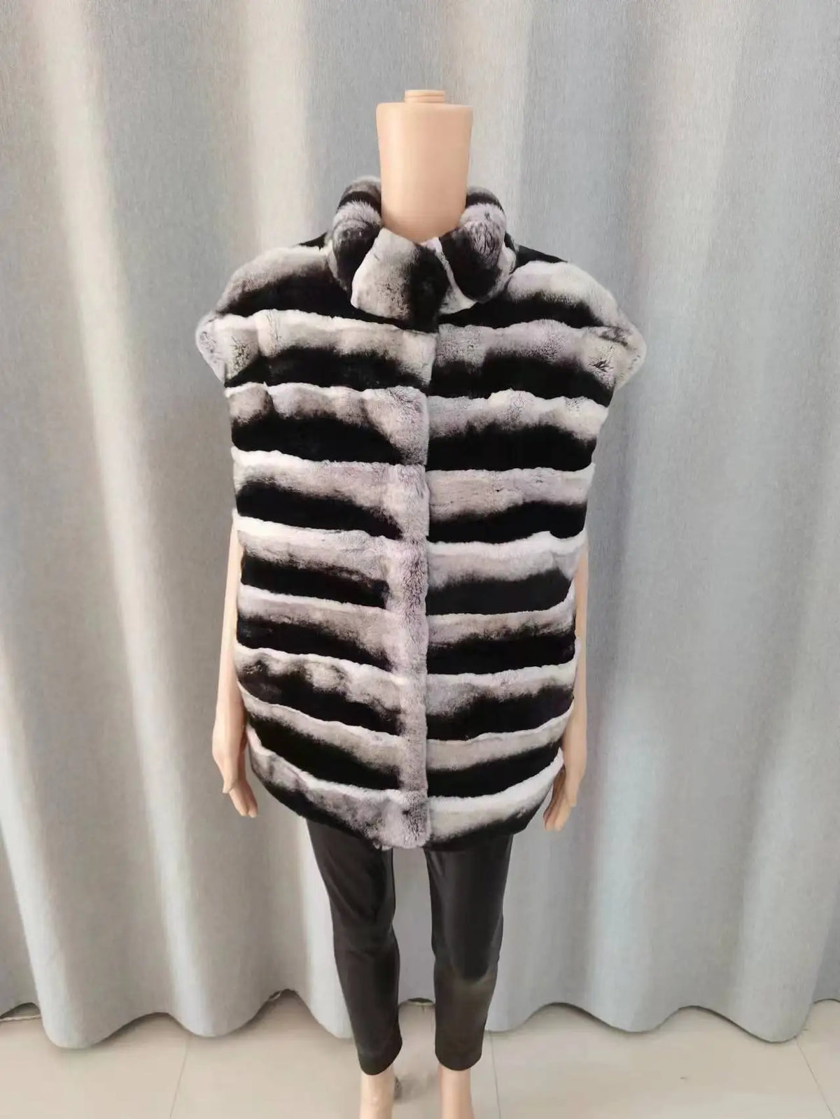Boutique Gala HOT SALE S-3XL Women's High Level Natural Rex Rabbit Chinchilla Real Fur Coat Dyed  Color Winter Warm Long  Fur Overcoat Outerwear Jacket Ladies Luxury Apparel Supplies