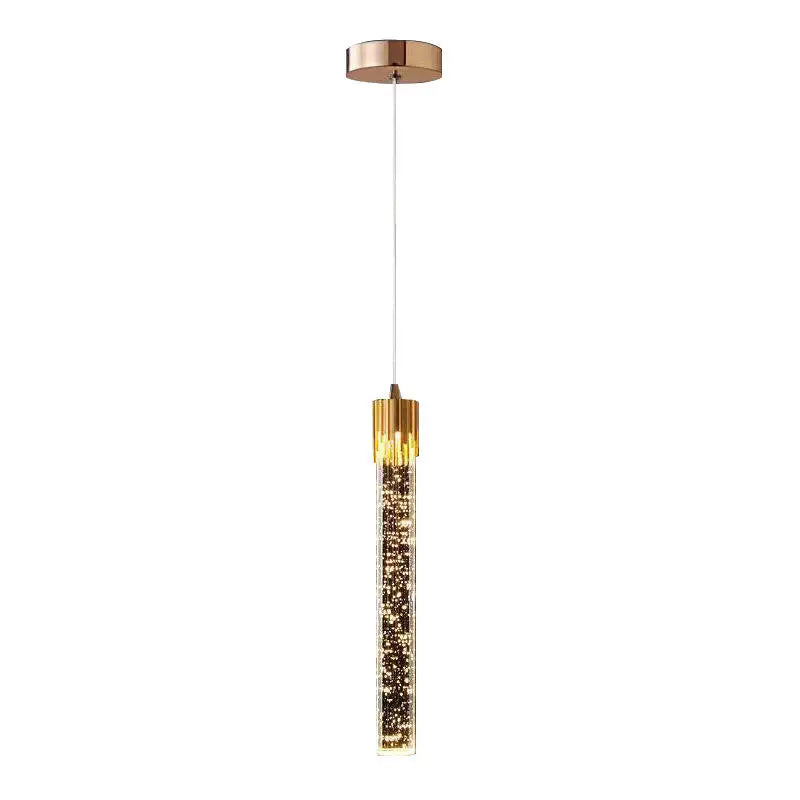Home Indoor Bedroom Modern Luxury Clear Crystal Bar Led Pendant Light Bedroom Bedside Living Room Pendant Lamp Home Decoration Chandelier Gold Lighting Accessories