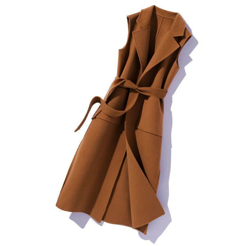 4 Colors S-3XL Very Thin Style Mid-Length Sleeveless Polo Neck Vest Women's Waist-Defining Casual Plus Size  Fashion  Casual Apparel Accessories