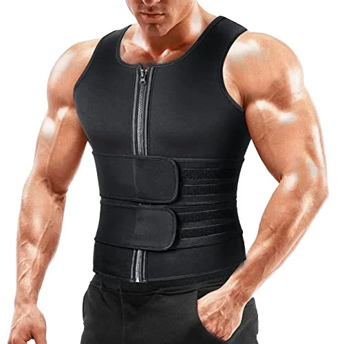 S-3XL Neoprene Men's Body Shaper Waist Trainer Vest Slimming Shirt Sauna Sweat Compression Undershirt Shapewear Fat Burner Workout Tops