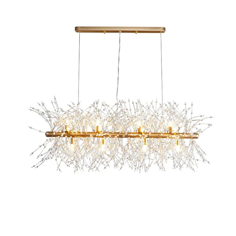 NEW Arrivals Home Villa Salon  Living Room Nordic Luxury Dandelion Crystal Chandelier Modern Bedroom Bar Counter Pendent Lamps Art Decorative Long Dining Table Hanging Ceiling Lights